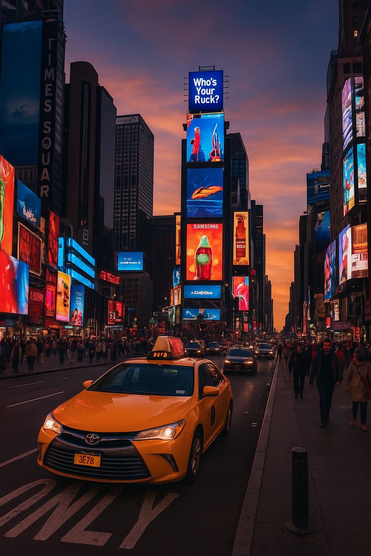 Large LED digital billboard in high-traffic urban location